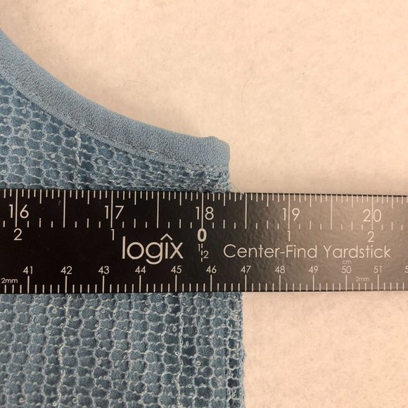 Simply Noelle NWT Women's Size Small/Medium Blue Mesh Overlay Layered Tunic Top - Picture 3 of 10